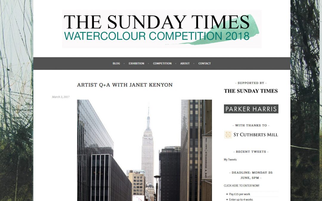 Interview with sunday times for water colour competition
